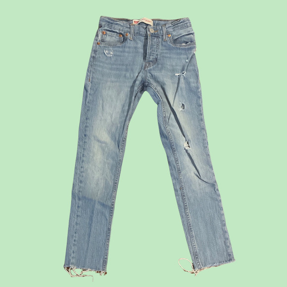 Levi's Denim - Levis 501 distressed skinny jeans 10 slim 23x25